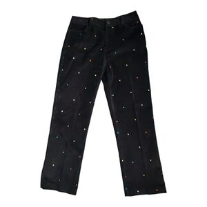 Vtg Polkadot Rainbow Stretch Y2K Corduroy Jean Pants Retro Whimsical 6P
